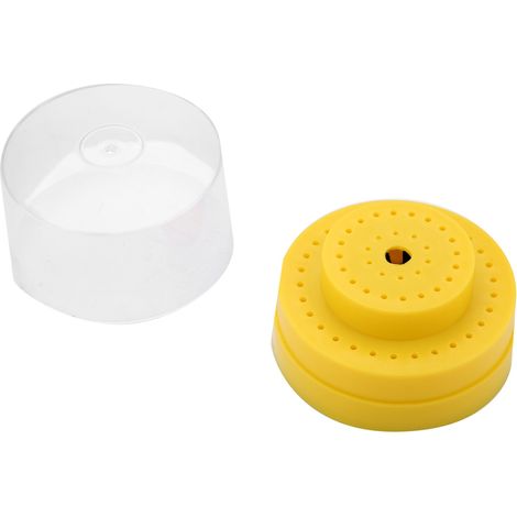 Boîtier porte-fraises rond à 60 trous et fentes pour instrument dentaire (jaune) (1/5)