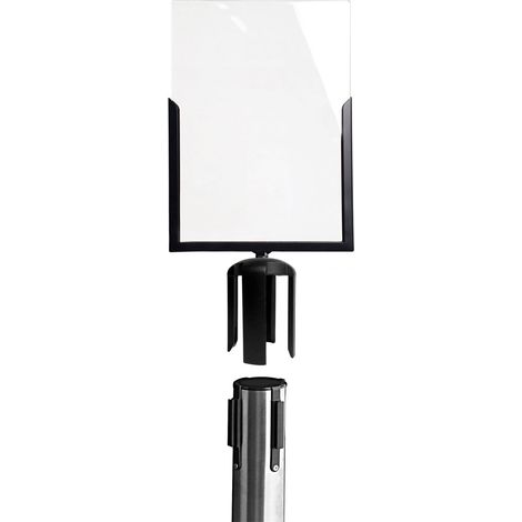 Porta Avvisi per Colonnina 21,4x7,4x32,7 cm in Metallo Nero con Plexiglass Trasparente (1/5)