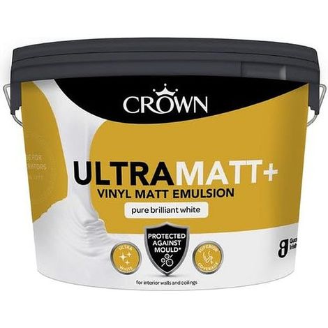 Crown Ultra Matt+ Pure Brilliant White Emulsion 10L