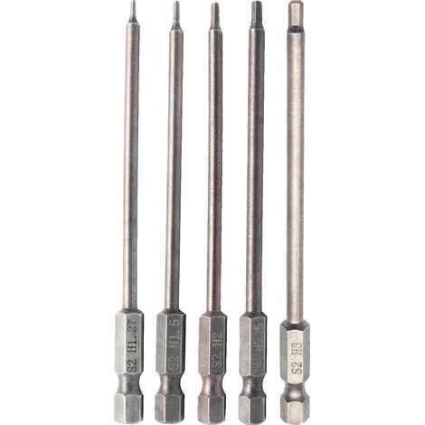 Lot de 5 forets hexagonaux RC de 1,27 mm, 1,5 mm, 2,0 mm, 2,5 mm, 3 mm, pour tournevis, visseuse électrique/perceuse (1/5)