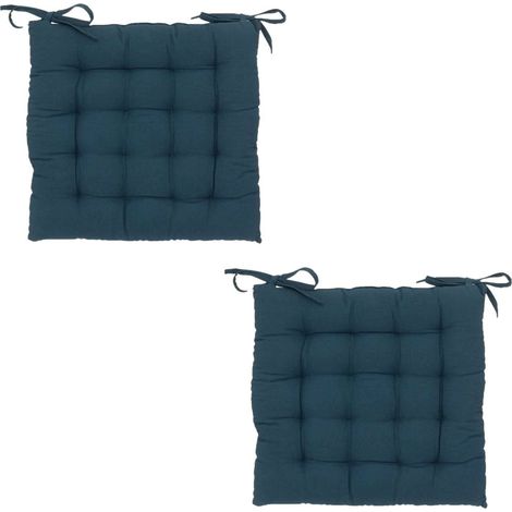 Lot de 2 galettes de chaise carrées en coton ANJALI