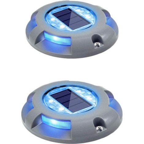 Pont Solaire Allume L'allée Lampe Solaire Exterieur LED Lumière Imperméables pour Jardin Dock Voie Cour 2 Pack (Bleu) (1/5)