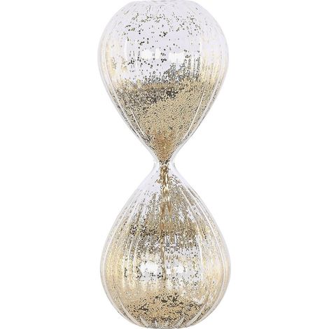 Sablier décoratif en verre doré raffiné pour intérieur élégant - Doré pailleté transparent (1/2)