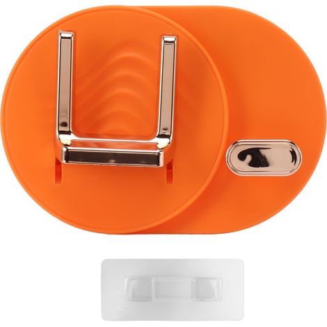 Étagère murale pour sèche-cheveux, orange, rangement de câble sans perçage, support pour sèche-cheveux de salle de bain (1/5)