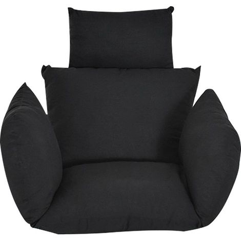 Coussin pour siège suspendu, coussin pour fauteuil hamac suspendu, coussin épais pour siège de fauteuil suspendu, pour intérieur, extérieur, terrasse, jardin (noir) (1/5)