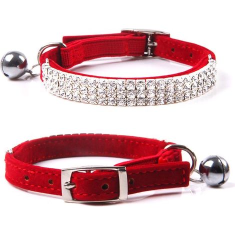 Collare per gatti con campanellino, regolabile, grazioso accessorio per cani di piccola taglia, nero. (1/5)