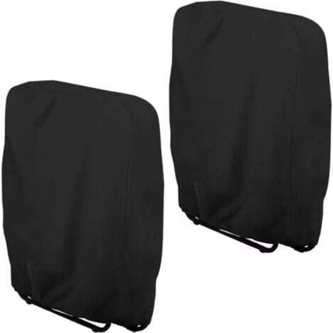 2-teilige Schutzhülle für klappbare Gartenliegen (Schwarz, 94 x 34 x 110 cm), Windschutz für Gartenstühle, Schutzhülle für Gartenliegen