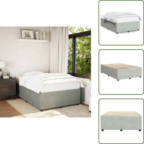 Terciopelo - vidaXL Estructura de cama sin colchón terciopelo gris claro 120x200 cm - Soporte para colchón