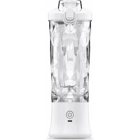 Blender Portable Électrique Rechargeable USB, Broyeur de Glace, Gobelet à Smoothies, Blanc (1/5)