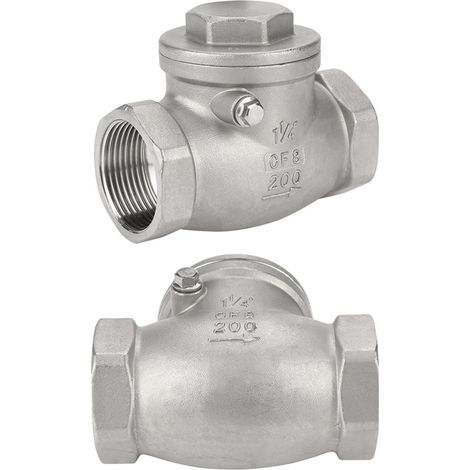 Clapet anti-retour unidirectionnel DN32 en acier inoxydable, filetage femelle, 200 PSI, pour eau, huile et gaz (1/5)
