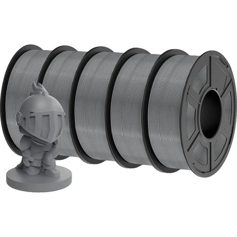 Filamento per stampa 3D, materiale ecologico, ampia compatibilità, PLA grigio - 5,5 kg (1/2)