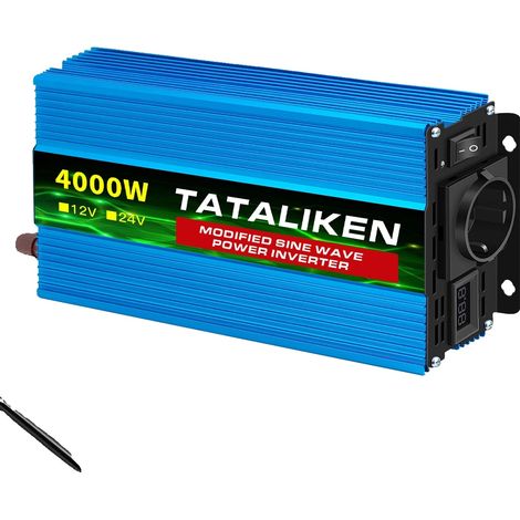 Inversor CC/CA, salida de 220 V, pantalla LED de voltaje, 4000 W, EU-b, 12 V-b, 200-240 V-b (1/2)