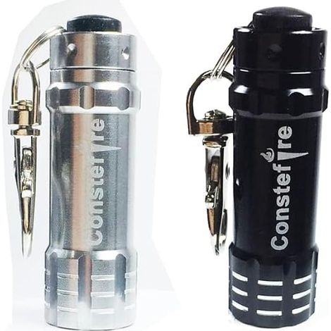 Mini Lampe de Poche LED Porte-clés, 2 PCS Aluminium, 3 LED Brillantes, EDC, Étanche, Intérieur, Camping (1/5)