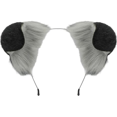 Cerchietto con orecchie di animale carine - Grigio/Nero