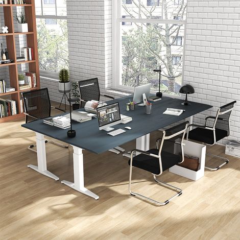 Ensemble de 4 Chaises de Bureau pour Invités Chaise de Conférence avec Base Luge Accoudoirs en Métal Chaise de Réunion Noir Maison Chic (1/5)