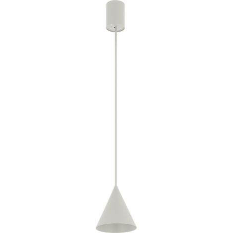 Pendelleuchte Hellgrau rund Ø 11 cm H: max. 130 cm schmal Kegelschirm GU10 Modern Hängeleuchte