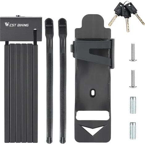 (95 cm, noir) Antivol pliable pour vélo, portable, sécurisé et antivol, convient aux motos et vélos électriques (1/5)