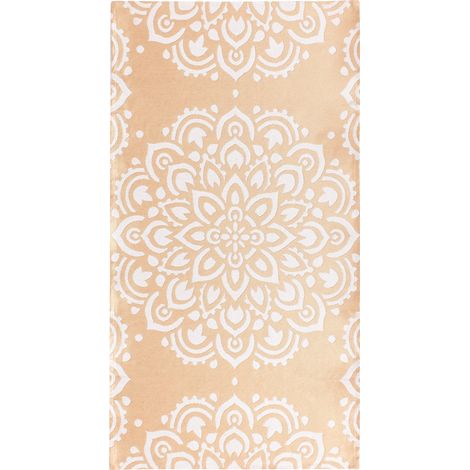 Alfombra rectangular moderna para interior exterior patrón oriental 80 x 150 cm beige Karwar