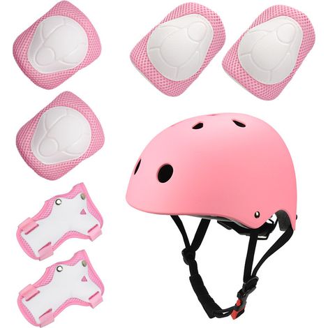 Ensemble de protection pour enfants (série Kid Rider) pour trottinette, skateboard, vélo, roller, protection pour débutants et confirmés, comprenant casque, genouillères, coudières et protège-poignets (1/5)