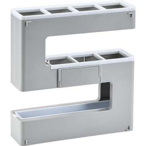 Creative Porte-parapluies en forme de S Porte-parapluies avec égouttoir Organisateur peu encombrant Gris