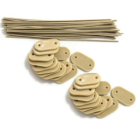 Lot de 50 Fixation Brise Vue et Attache Canisse en Plastique Beige avec Fil de Fer pour Cloture Jardin Balcon Brise Vue Grillage Rigide et Lamelles Occultantes Installation Facile (1/5)