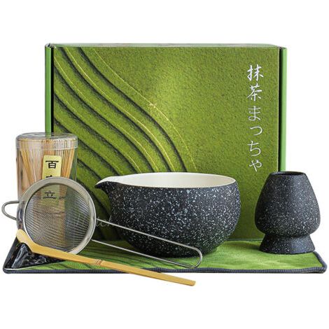 BUNTHAUS Coffret matcha vert 7 pièces – fouet en bambou + kit petit-déjeuner (1/5)