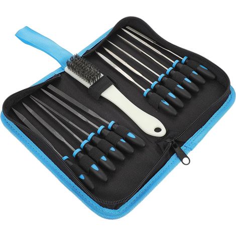 Set de Lime en Acier pour Travail du Bois 13 Pièces, Outils de Sculpture et Lime à Polir, Poignée Ergonomique et Brosse de Nettoyage pour Atelier Maison