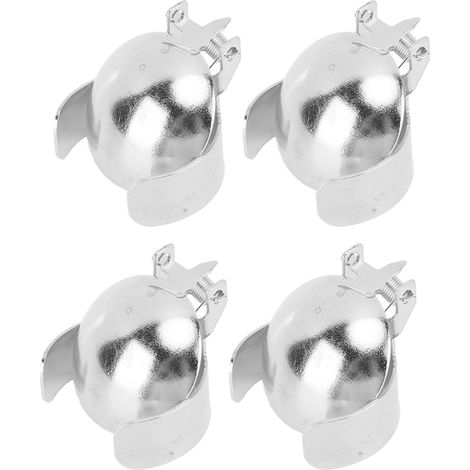Lot de 4 éteignoirs automatiques pour bougies, comprenant un anneau et un bouchon pour mèche, en acier inoxydable argenté. Accessoires pour les amateurs de bougies. (1/5)