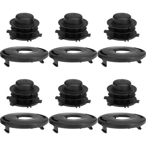 Juego de 6 carretes y tapas de repuesto para la cubierta del cabezal Stihl 25-2 FS 90 100 110 120 130 55 80 83 85 (1/5)