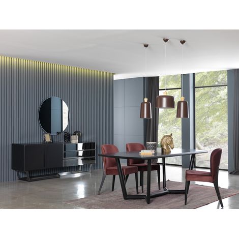 Buffet DAVIA , 207 cm noir (1/5)