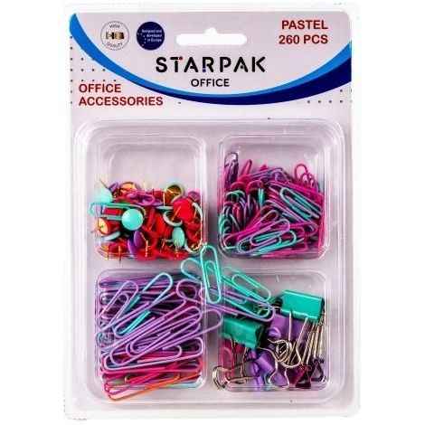 Accessori per ufficio in colori pastello, 260 pezzi