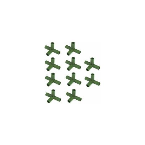 Gewächshausrahmenverbinder, Gewächshausrahmen-Möbelverbinder, 10 Gartenrahmen-Verbindungszubehörteile, 16 mm stabile Stütze für Gewächshausrahmen (4-Wege-Rechtwinkel) (1/4)