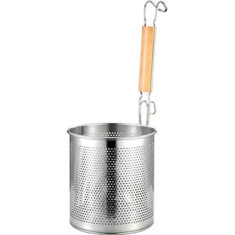 Cuillère de cuisine - Acier inoxydable - Poignée bois - Maille fine - 12 cm (1/5)