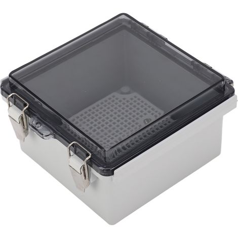Boîte de jonction électrique 5,9×5,9×3,5 pouces, boîtier électrique étanche en plastique ABS, boîtier d'ingénierie générale extérieur, boîte de distribution avec couvercle transparent. (1/5)