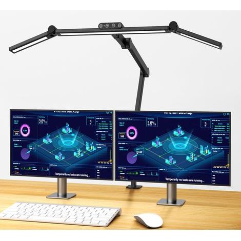 Lampe de lecture murale noire en 2 parties (3W), lampe de table murale flexible et ajustable en aluminium avec col réglable, lampe de chevet avec interrupteur (lumière neutre - 4000K) (1/5)