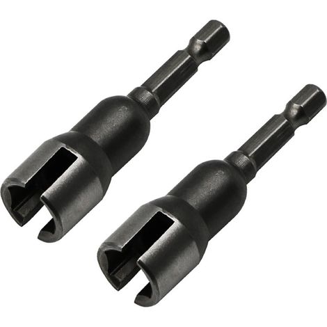 Driver Pour Écrous Papillon - Embout À Douille Pour Perceuse 6,55 cm - Tige Hexagonale 6,35 mm - Acier CR-V - 2 Pièces (1/5)