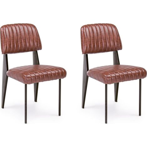 Chaise simili et métal Vintage (lot de 2) - CLARK (1/5)