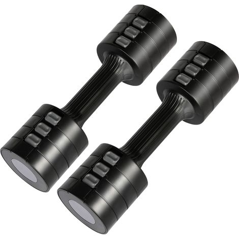 Centra A Pair Of 1KG To 2.5KG Adjustable Dumbbells With Metal Weight Black