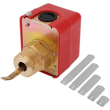 Interrupteur de débit d'eau en laiton AC250V 10bar, commande à palette, raccord fileté NPT, rouge (1 pièce)