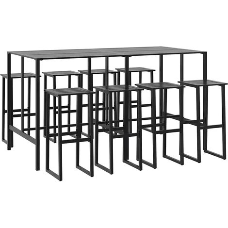 Maison Exclusive - Juego de mesa alta y taburetes de jardín 9 pie