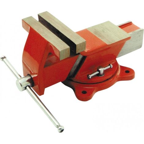 MORSA DA BANCO IN ACCIAIO BASE TONDA GIREVOLE GANASCE PARALLELE 125mm UTILIA
