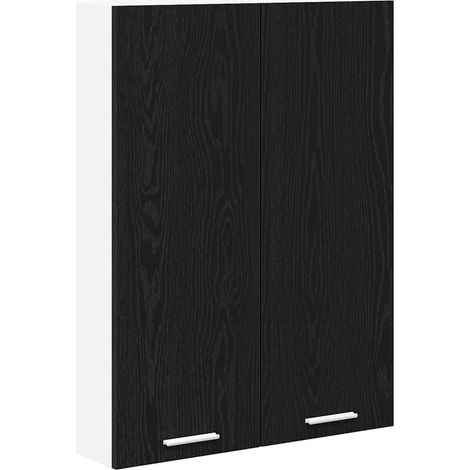 Mobile da cucina moderno a parete con ampio spazio contenitivo 60 x 31 x 80 cm realizzato in legno composito di rovere nero 020053314