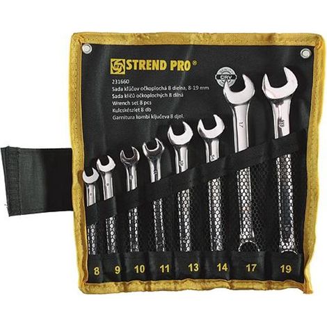 Schlüsselsatz Strend Pro HR31583, Ringmaulschlüssel, 8-teilig, Cr-V, 8-19 mm
