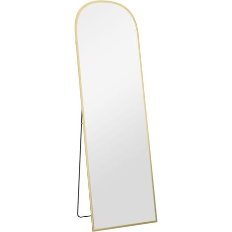 Specchio a figura intera Modenuit 50x161,5 cm con struttura in alluminio dorato (1/5)
