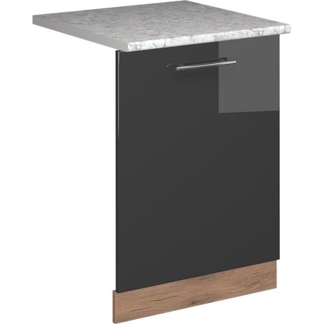 Panel frontal del lavavajillas Fame-Line, Antracita alto brillo, 60 cm , ET Mármol, Vicco (1/5)