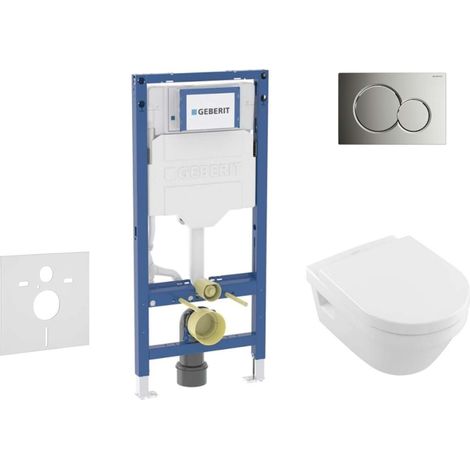 Geberit Duofix - Set per installazione pre- parete, vaso Architectura e sedile softclose, pulsante Sigma01, cromo lucido SANI11CK1101