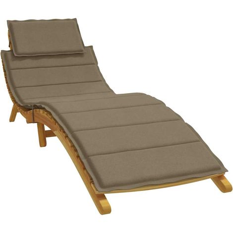 Coussin de chaise longue extérieur en polyester taupe mélangé 186 x 58 x 4 cm - PANGIVO (1/5)