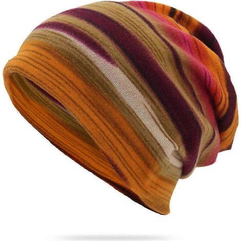 Bonnet fin en maille unie, style ample, à revers, bonnet slouchy, pour hommes et femmes (1/5)