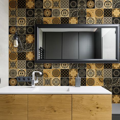 Sticker Mural Carrelage adhésif Cuisine Salle de Bain - 15 STICKERS CARRELAGES AZULEJOS SAN JUAN - 15stickers10x10cm (1/5)