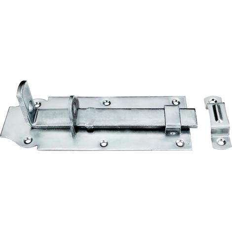 Verrou de serrure - 75 x 200 mm - Droit galvanisé - Verrou de porte - Poignée de fermeture - Serrure de porte - Ferrure - DYB2204041 - Bleu galvanisé (1/2)